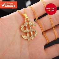 Men's Hip Hop Gold Dollar Sign Diamond Pendant Necklace Fashion Jewelry
