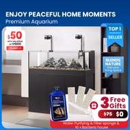 YEE Ultra-Clear Aquarium Tank 80/100/120cm | Bottom Filter | Silent Pump | Full View Fish Tank