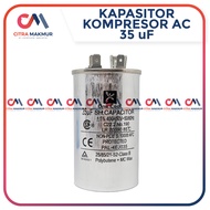 Kapasitor AC 35 uf Capasitor Outdoor Air Conditioner Kompresor Almunium Tabung Mesin Single One Cool 1 15 2 pk sharp