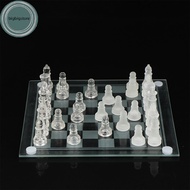 bigbigstore 1Set Craft Crystal Glass Chess Set Acrylic Chess Board Anti-broken Chess Game sg
