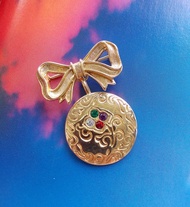 Vintage Jewelry 西洋古董飾品 AVON 蝴蝶結 聖誕球造型 別針