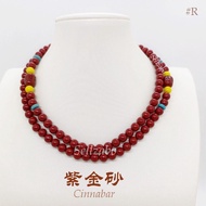 #R Red Cinnabar 6mm x 108 Beads Necklace 紫金朱砂 多圈手串/长项链 Wear Cinnabaris Prayers 7th Month 冲化犯太岁 属马 20
