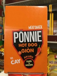 Hộp 20 Cây Xúc Xích Hot Dog Giòn PONNIE Ăn Liền Vị Cay ( 20 Cây * 28 Gram )