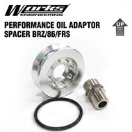 Works Engineering Oil Adaptor Spacer - Subaru BRZ / Toyota FT86 / Honda Civic FC
