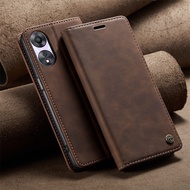 Luxury Vintage Frosted Leather Wallet Phone Case For Oppo A 78 58 A78 A58 4G 5G 2023 Casing Flip Sof