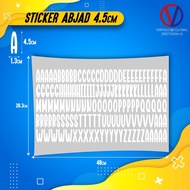 STICKER ABJAD PUTIH 4.5cm x 1.3cm
