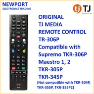 ORIGINAL TJ MEDIA HAND REMOTE TR-306P COMPATIBLE WITH TJ MEDIA SUPREMO, MAESTRO 1 & 2, TKR-305P ∇ ✉