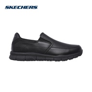 Skechers สเก็ตเชอร์ส รองเท้าผู้ชาย Men Work Nampa Slip Resistant Work Shoes - 77157-BLK Memory Foam