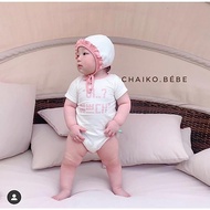 Very cute Cotton Bodysuit with hat for baby girls made in Korea brand Iksan.Bebe