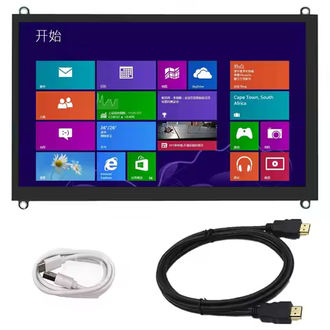 7 Inch Raspberry Pi 4/3/2/B/B+/A+ Monitor 1024x600 IPS 5-Points Capacitive Touchscreen Drive HDMI Di