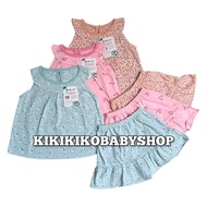 Cainito (( 3pcs )) baby doll cainito ruffle motif full print lace round collar SML 0-24 months cute 