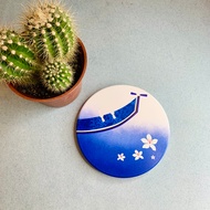 Blue Shirt And Tung Flower Ceramic Absorbent Coaster/Tung Coaster/Hakka Cultural Creative Products/H