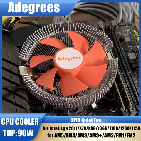 CPU Air Cooler 90MM 3PIN Ventilador for Intel LGA 775 1366 1150 1151 1155 1156 1200 1700 X79 X99 AM4