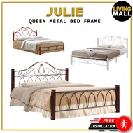 Living Mall Julie Queen Metal Bed Frame Collection w/ Optional Mattress Add On