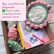 DIY Flower Bouquet Coaster Crochet Kit Beginner | Beginner Knitting Starter Kit + Indonesian Tutoria