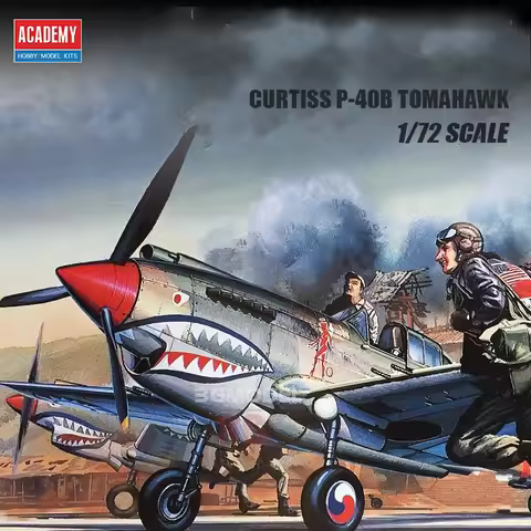 ACADEMY 12456 1/72 Scale Model U.S. Curtiss P-40B Tomahawk Fighter Assembly Airplanes Model Building