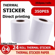 (Free shipping)1 karton 350pcs/Roll Thermal Sticker A6 Paper Roll Fold Stack Airway Bill Sticker Thermal Label