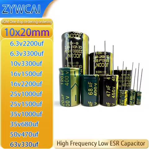 10x20 6.3v2200uf 6.3v3300uf 10v3300uf 16v1500uf 16v2200uf 25v1000uf 25v1500uf 35v1000uf 35v680uf 50v