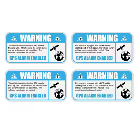 4Pack GPS -sticker security tracking vehicle label warning anti theft vinyl window 4x2in