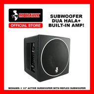 MOHAWK Car Audio 1-SERIES 10 inch Active Subwoofer with Reflex Subwoofer 500W - 21M1-1010AS