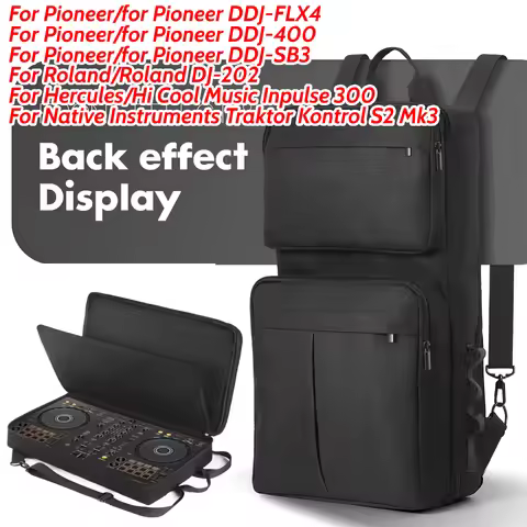 DJ Backpack for Pioneer DDJ-400/DDJ-FLX4 for Roland DJ-202 DJ Mixer Case Carrying Case Travelling Ca