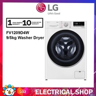 LG 9/5kg Front Load Washer Dryer FV1209D4W AI Direct Drive Steam Washing Machine Mesin Basuh