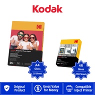 KODAK Snapshoot Photo Paper | Gloss | 4R | 180GSM 100 Sheet | Kertas Gambar | Printing Paper | Origi