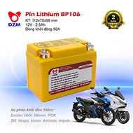 Pin khởi động Xe máy DZM BP106, Tuổi thọ 8-10 năm | Thay Ắc quy chì | Pin Lithium LifePO4 | 12V - 2.