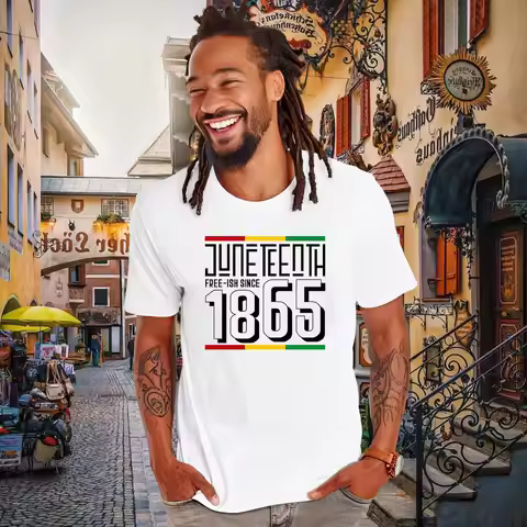 Thursday Mens Juneteenth 1865 T-Shirts Freedom June 19th Tee Shirt Black History Melanin Short Sleev