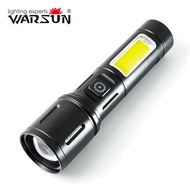 WARSUN 603 Rechargeable Super Bright Waterproof Zoomable LED Flashlight