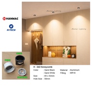 H342 6.5cm round ceiling downlight inbow honeycomb aluminum body black and white ceiling lamp Hanmac