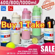 【Buy 1 Take 1】 2Pcs Aqua Flask Tumbler Sale Portable 1000ml Tumbler Hot And Cold Tumbler Water Bottle Sports Water Bottle for Kids Tumbler Hot And Cold Thermos Mug Stainless Steel Vacuum Flask