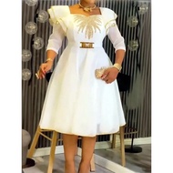 Fashion Plus Size African Party Dresses for Women Dashiki Ankara Lady Evening Gowns Elegant Muslim M