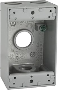 BELL 5330-0 Spot-GRO Weatherproof Box, 1 Gang, 16.5 Cu-in X 4-1/2 in L X 2-3/4 in W X 2 in D, 4-3/4-