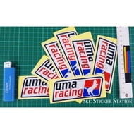 Uma Racing (5cm x 12cm) Sticker Cutting Designs Overlapping Reflective umaracing uma racing moto mot
