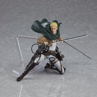 Bandai | Figma 446 Erwin Smith Action Figure Anime Attack On Titan With Maneuver Gear Posable Model