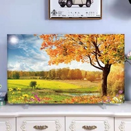 New tv cover 42/43 inch LCD monitor cover 32 inch dustproof velvet Scandinavian landscape pattern 50