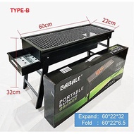 Big Portable BBQ Grill Outdoor Folding Barbecue Tempat Alat Memasak Barbeku Besi Makanan Ayam Bakar Besar