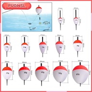 [pugwsl] 5Pcs Fishing Floats Bobbers EVA Oval Red White Bright Color High Buoyancy Foam Floats Set f