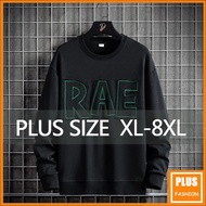 Men Plus Size Sweatshirt XL-8XL, Round Neck Pullover Spring Autumn T-Shirt, Stitching Letters