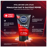 Nivea Men Deep Acne Attack Scrub Mud Foam 100ml / nivea original / nivea men / nivea deep acne sabun
