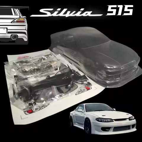 RC 1/10 Coppermix JDM Silvia S15 PVC Bodyshell 260mm Wheelbase With Lampshade and Spoiler For 1/10 R