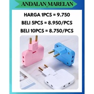 AM POWER SOCKET EXTENSION 3 IN 1 180 DEGREE SWIVEL CONVERTER MACARON COK BRANCH THREE PLUG