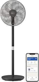 Philips 3000 Series CX3550/01 - Pedestal Fan, 2562 m³/h, Tiltable Head and Oscillates 90°, 40cm, Bla