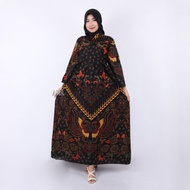 Gamis Batik Rempel Miring Meisya Style / Gamis Muslim Modern / Baju Muslim / Gamis Jumbo Busui / Gamis Batik Kombinasi Elegan