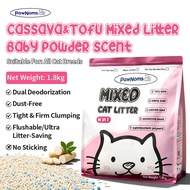 Cassava Cat Litter Premium Cassava&Tofu Mixed Litter Fast Clumping Double Deodorant Dust-Free Safe