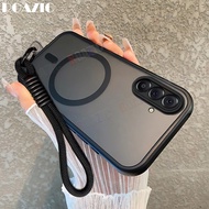 Luxury Magnetic Casing For Samsung Galaxy A26 5G A25 5G A24 A24 LTE Frosted Semi Clear With Wristban