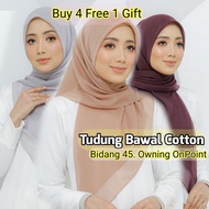Tudung Bawal Cotton 'Premium' Bidang 45 Plain Senang Bentuk Murah dan Cantik Square Hijab