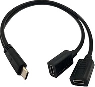 Qaoquda USB C Splitter Charge Cable,1 Feet USB Type C Male to 2 Dual Type C Female Y Splitter Extens
