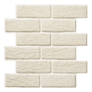 3D Beige Brick Wall Sticker Self Adhesive 3D Wall Panel 3D Brick Wallpaper, DIY Home Wall Decor for Living Room, Bedroom, Kitchen Backsplash, Bathroom, Accent Wall, 30*30cm